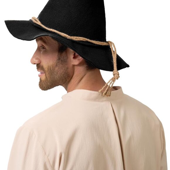 Halloween Scarecrow Hat,Wizard Witch Hats Felt Wide Brim Pointed Hat Costume Acc - Picture 4 of 6